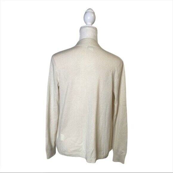 Club Monaco Beige Cashmere wrap cardigan sweater sz XS small knit ribbed - Picture 3 of 12